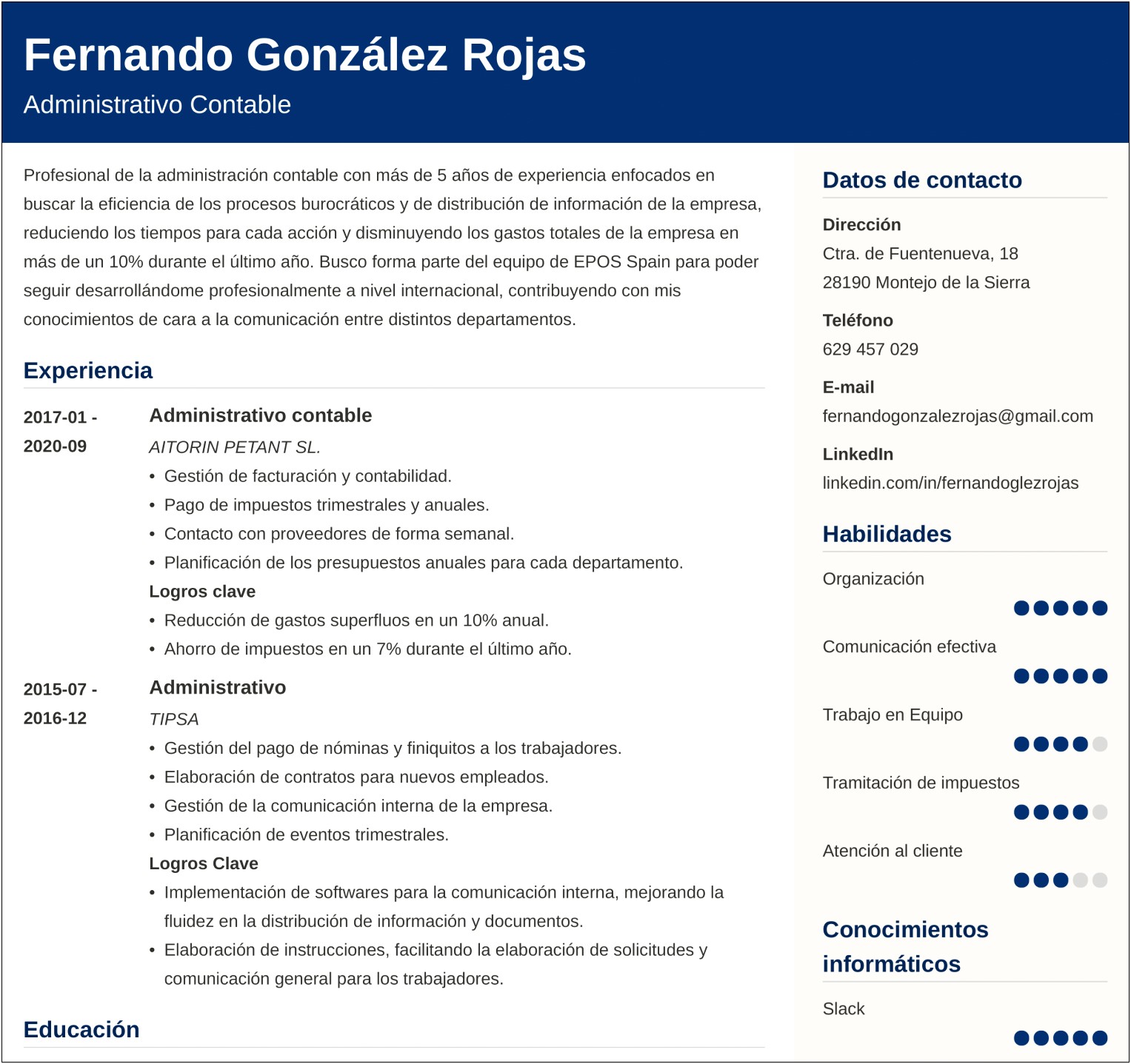 Ejemplos De Summary Para Resume En Espanol