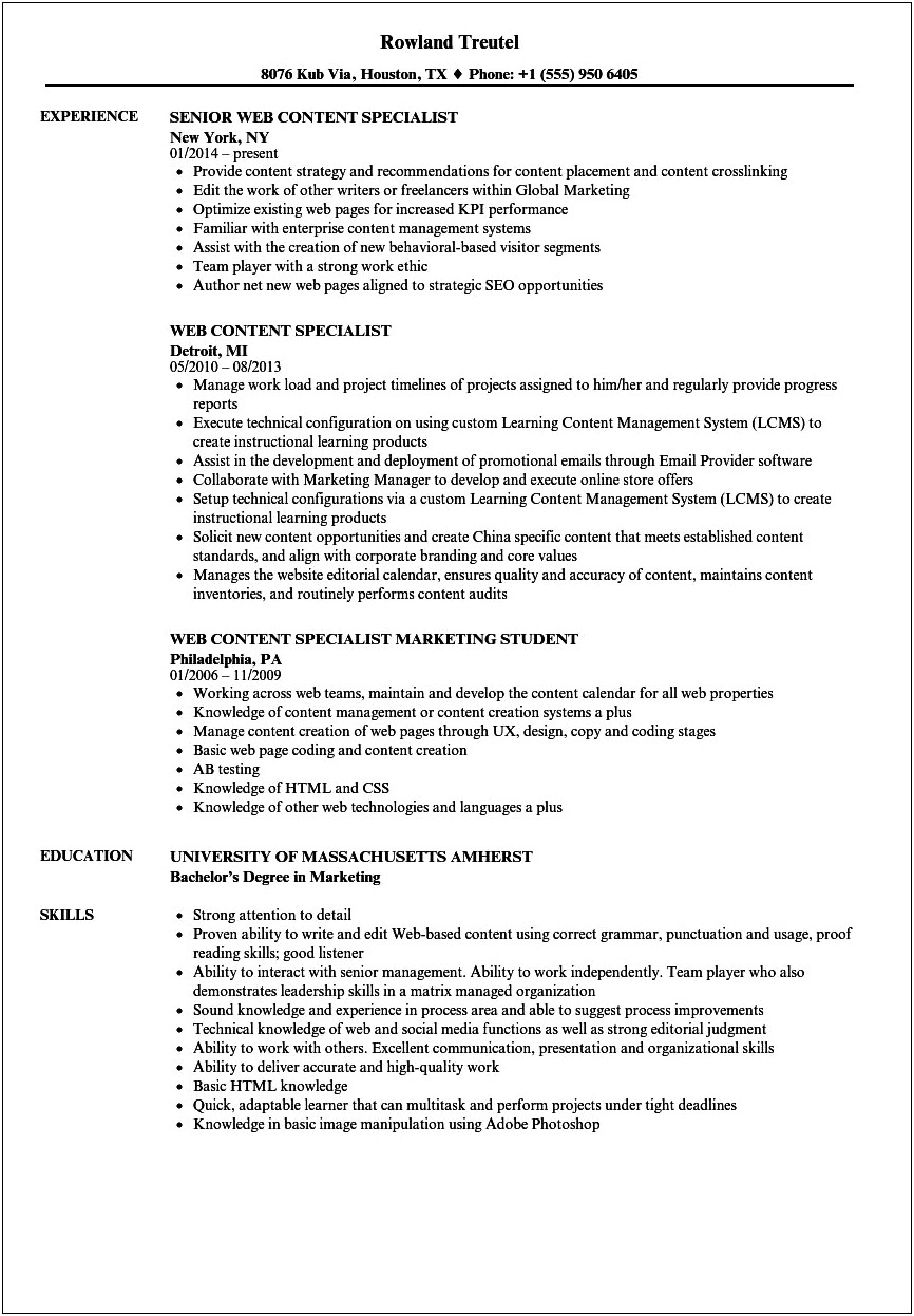 Electronic Content Management On A Resume