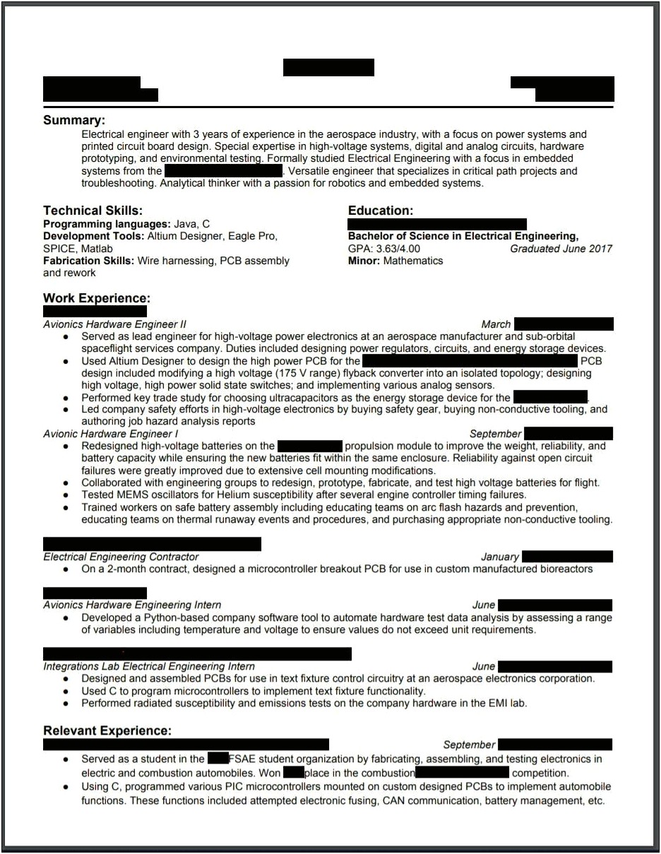 Electronics Tech Skills To Put On Resume