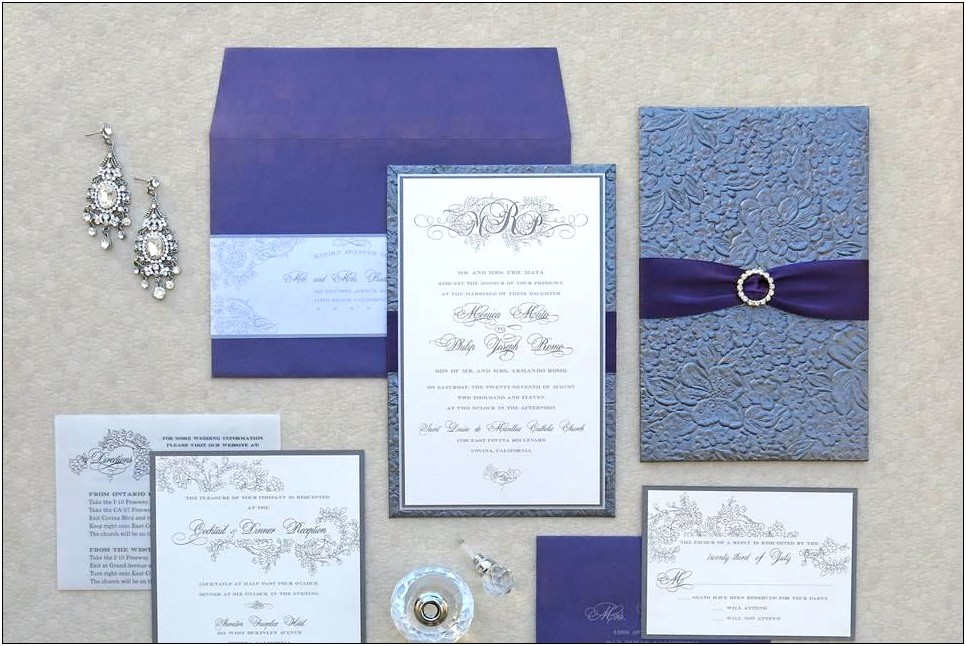 Elegant Shimmery Silver And Coral Wedding Invitations