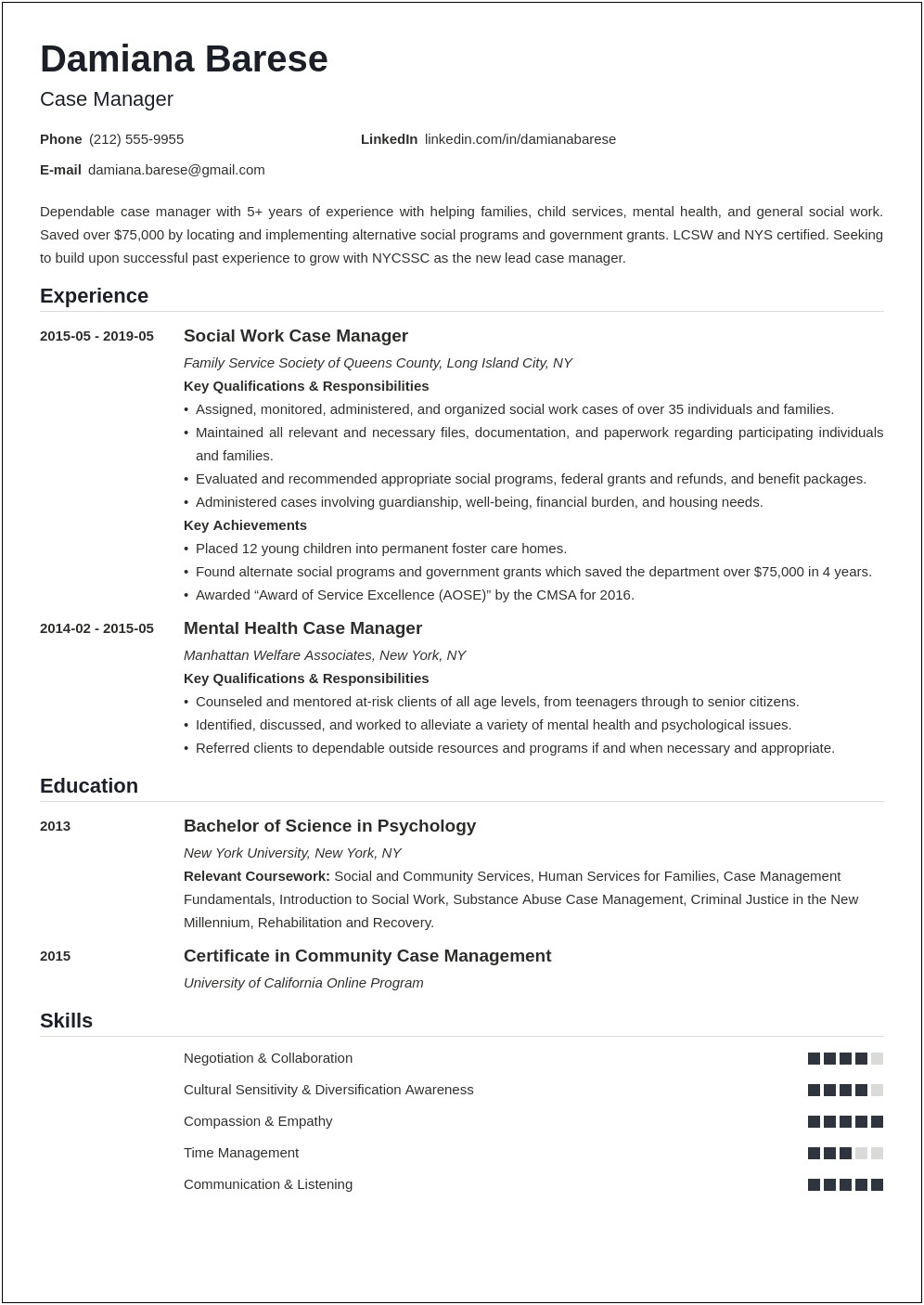 Eligibility Coordinatoe Job Description For Resume