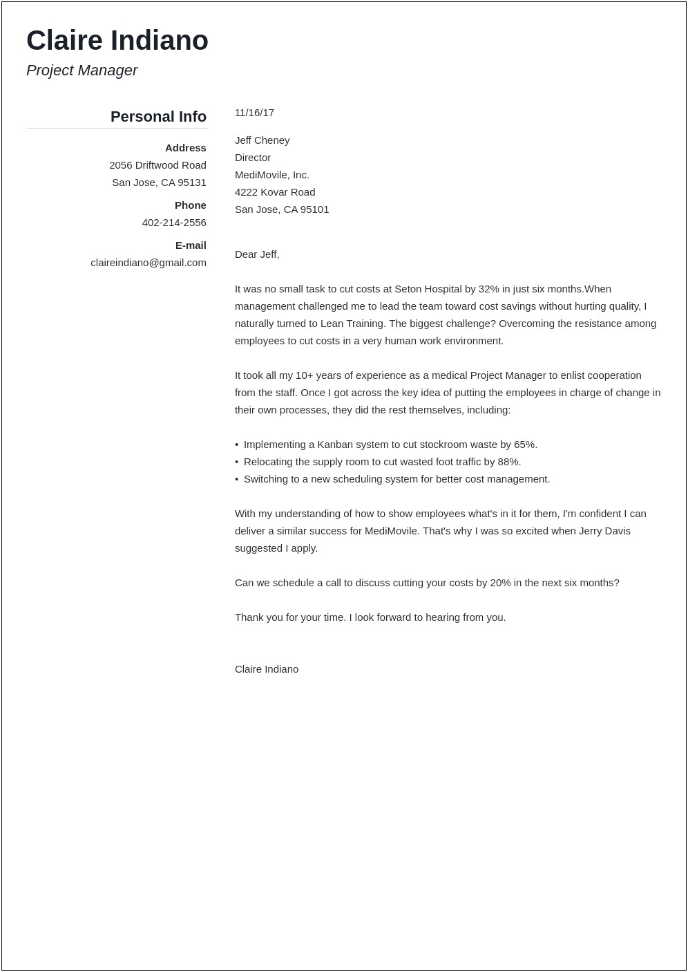 Email Intro For Cover Letter And Resume