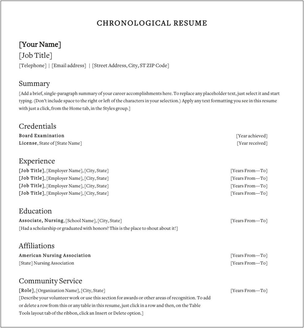 Employment Service Job Description For Resume