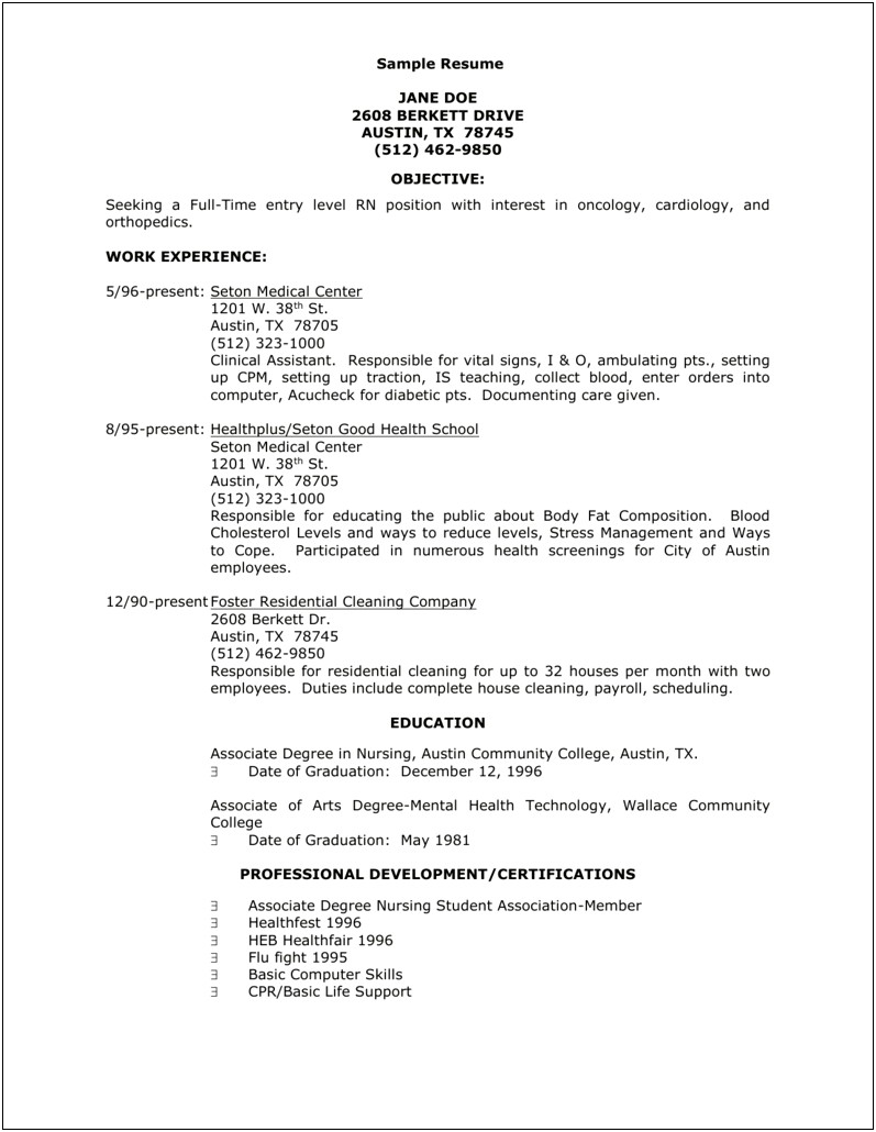 Entry Level Basic It Support Sample Resume