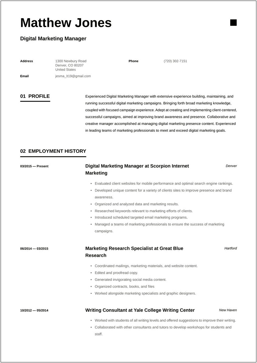 Entry Level Digital Media Resume Samples