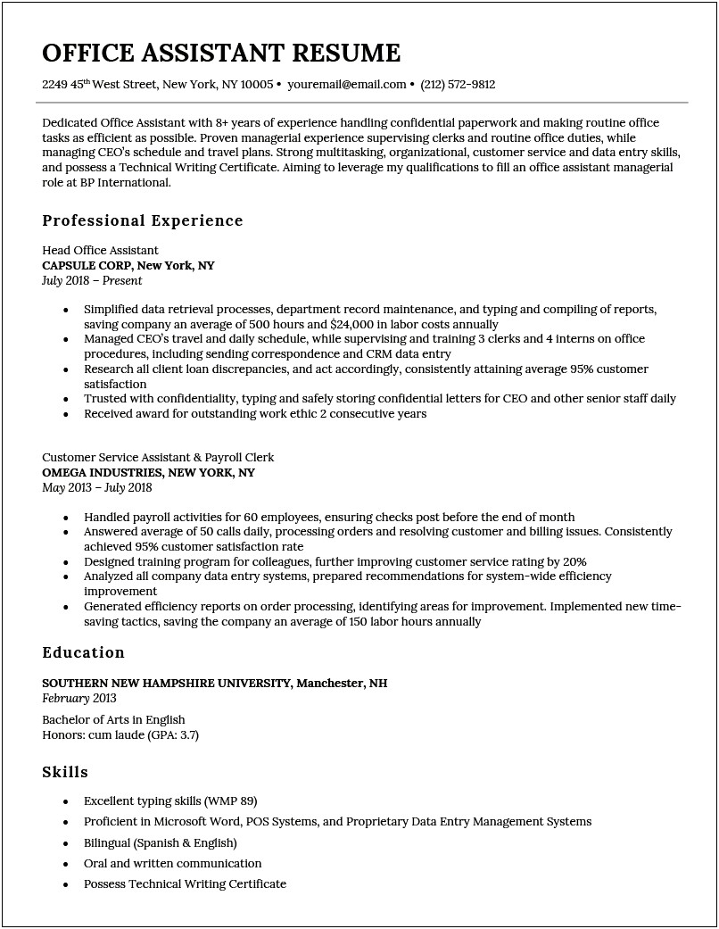 Entry Level Hr Generalist Resume Sample