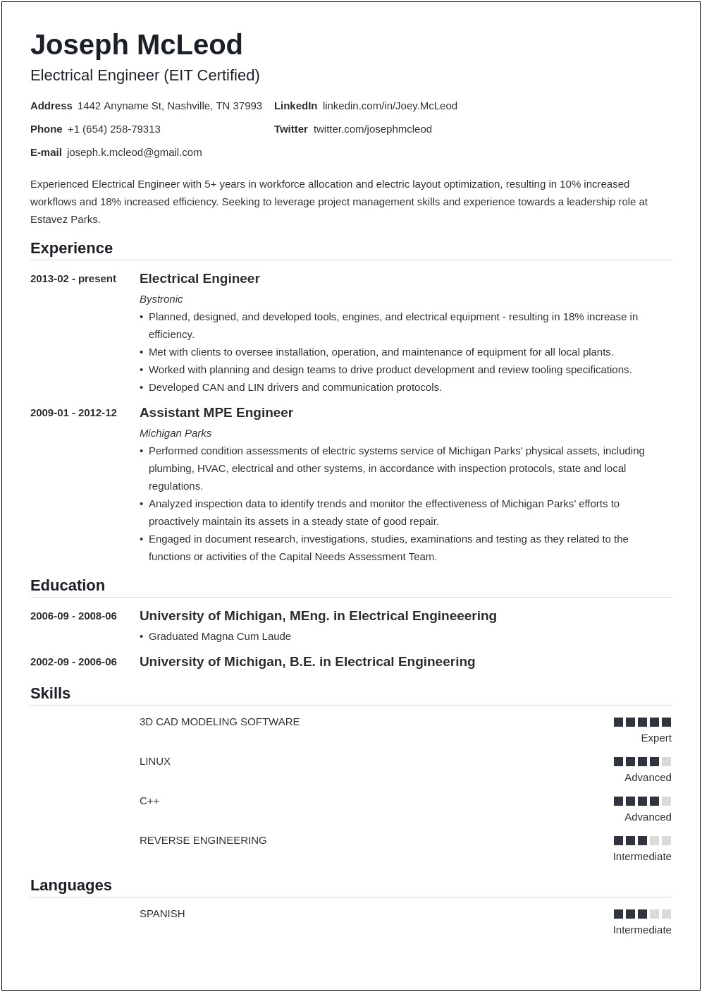 Entry Level Instrumentation Helper Resume Objective