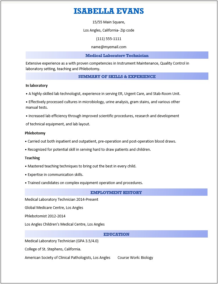 Entry Level Lab Assistant Resume Template Download