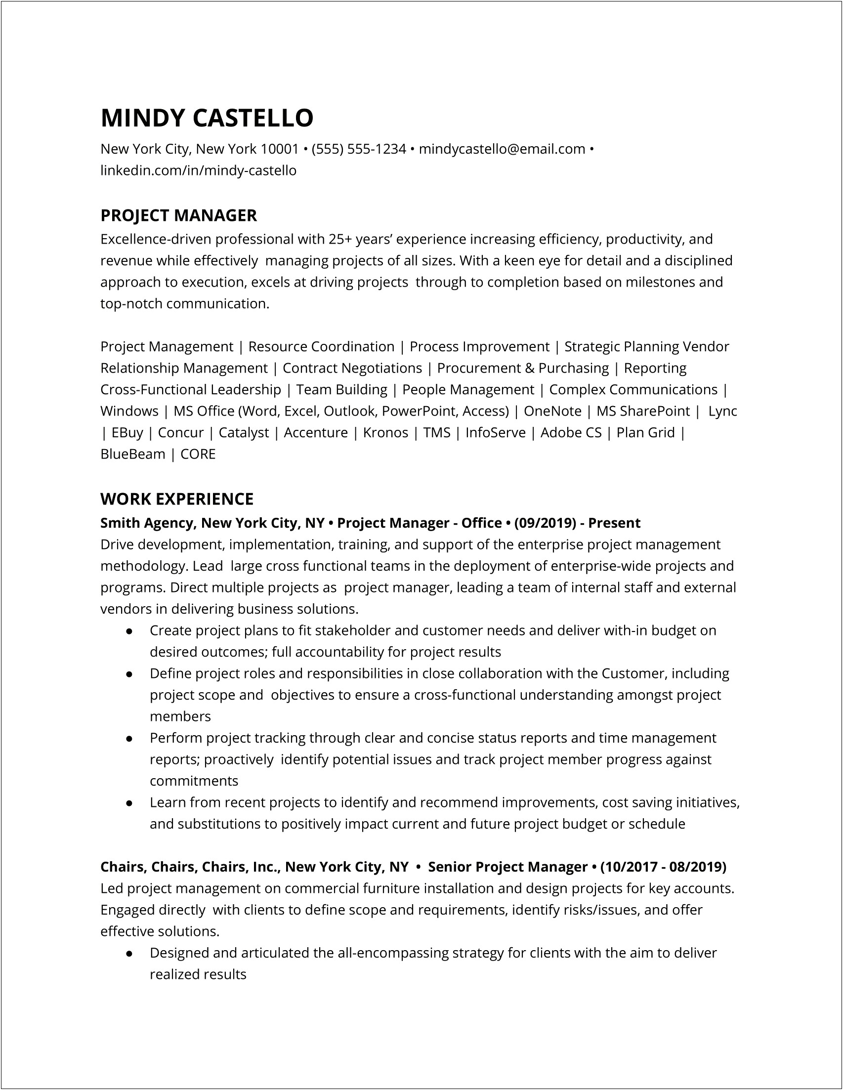 Entry Level Project Coordinator Resume Sample