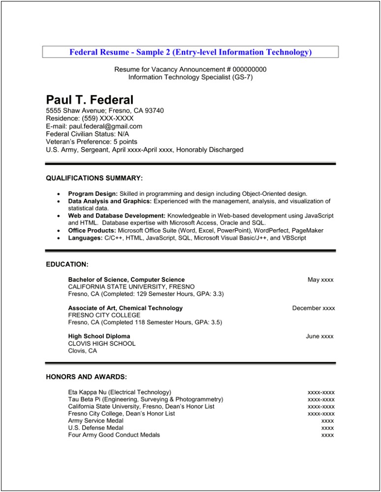 Entry Level Resume Example Information Systems