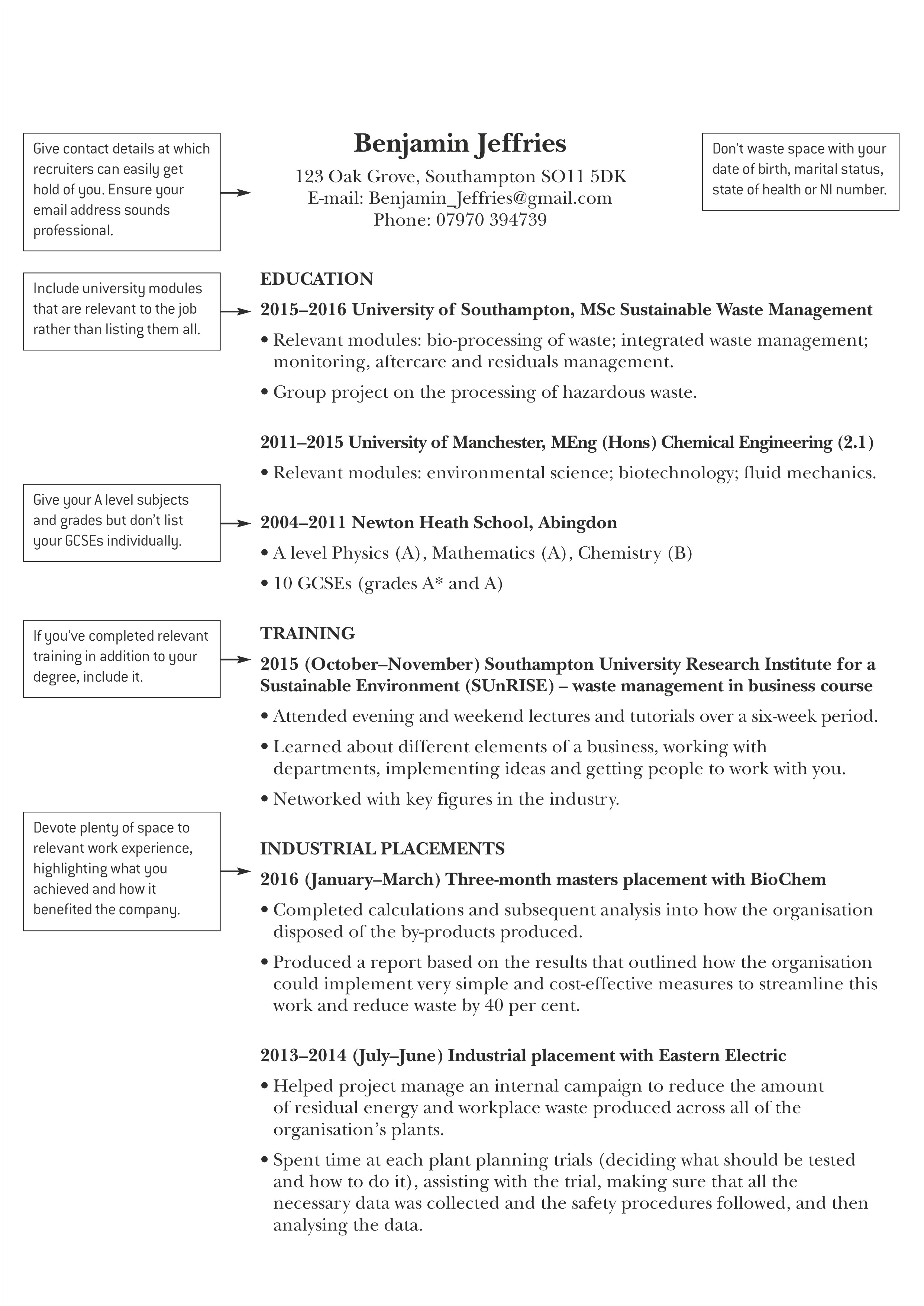 Environmental Hazardous Waste Management Resume Example