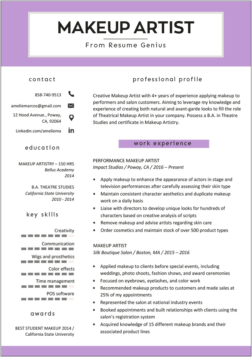 Esthetician Resume Objectives Resume Sample Livecareerlivecareer