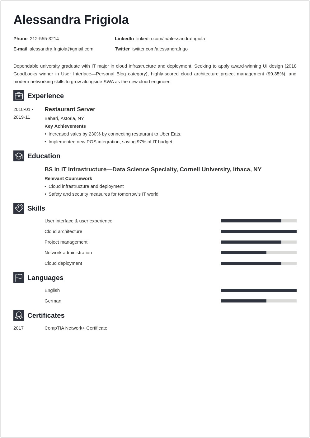 Example For Resume Carrer Objective Summary