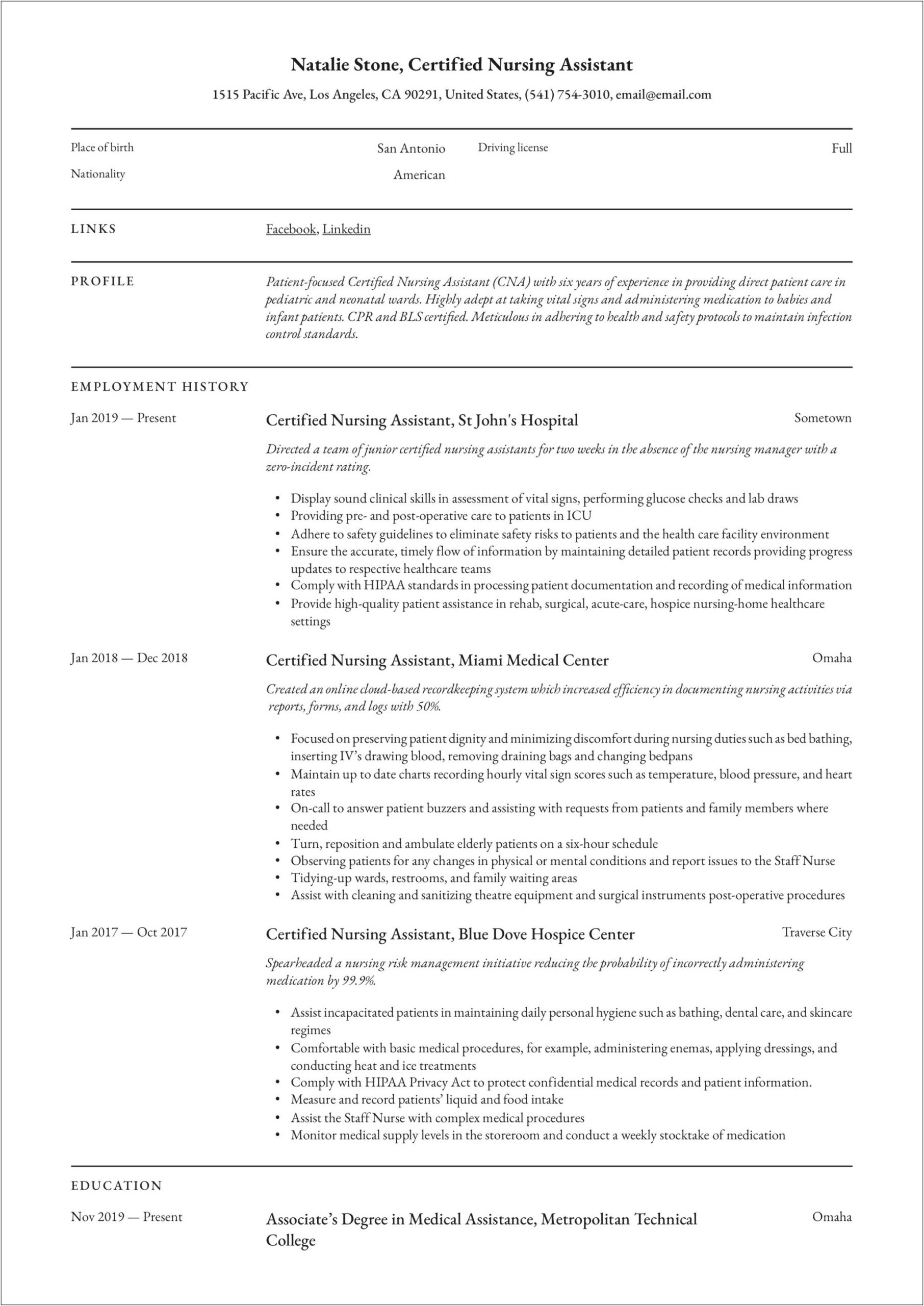 Example Objective For Nursing Hospice Resume