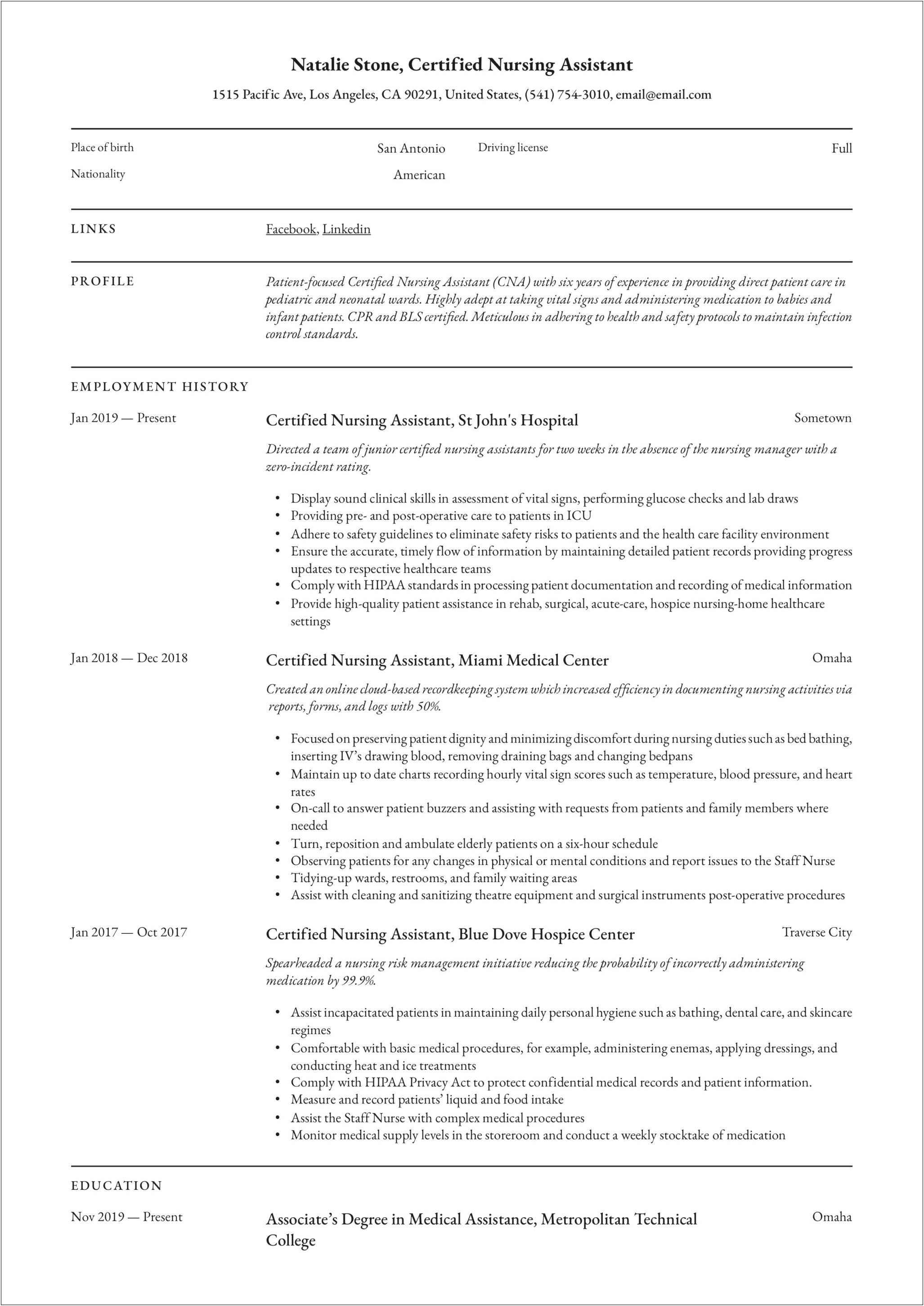 Example Objective For Nursing Hospice Resume