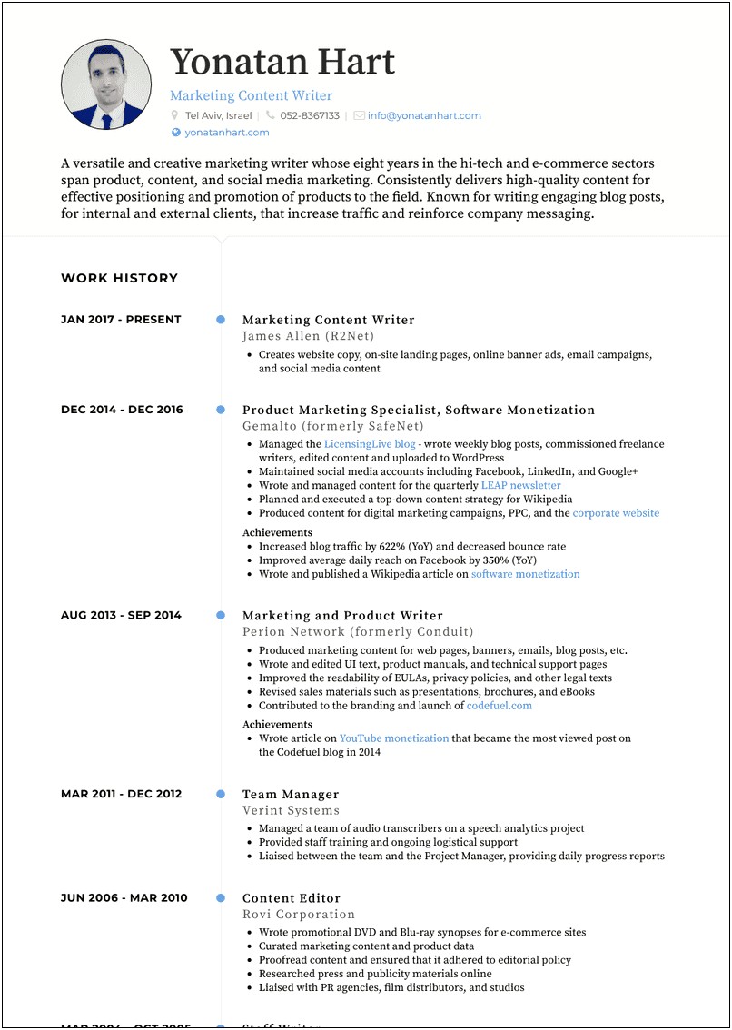 Example Of A Marketing Specialist Resume