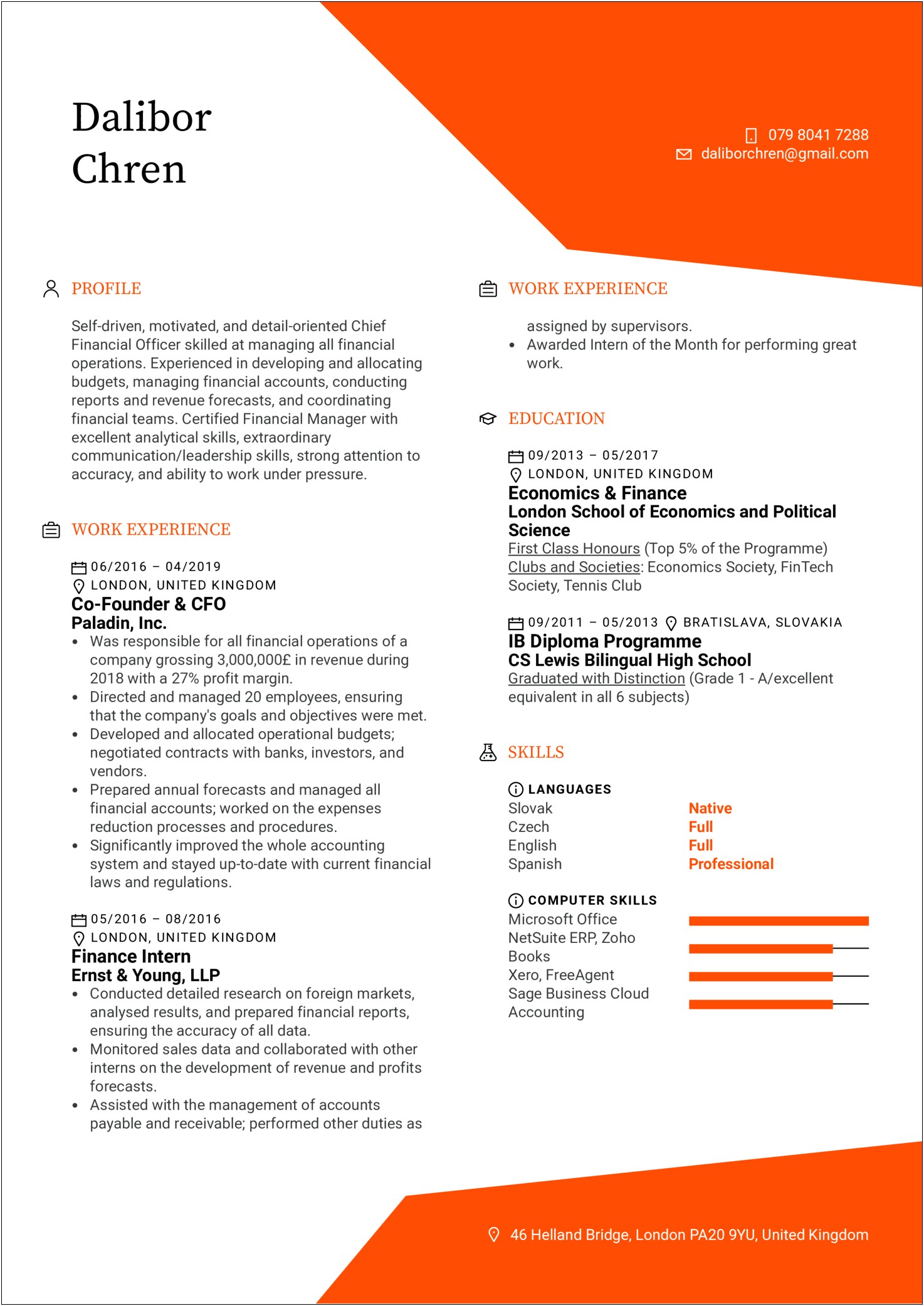 Example Of A Political Science Resume