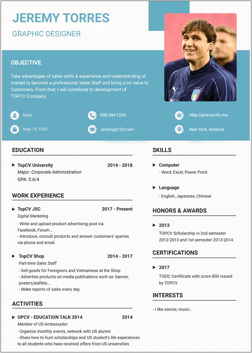 Example Of A Professional Resume Word