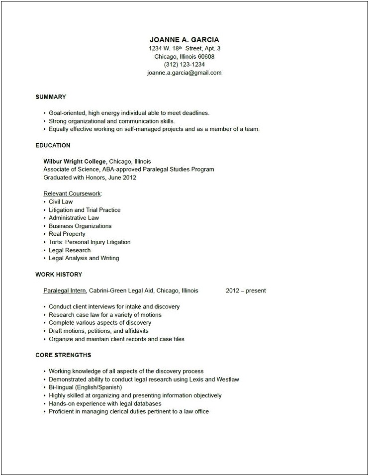 Example Of Entry Level Federal Job Resume