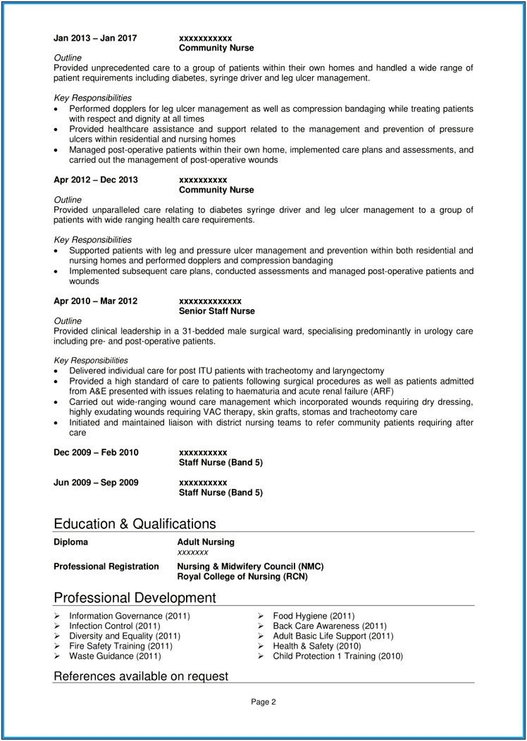 Example Of Good New Nurse Resume