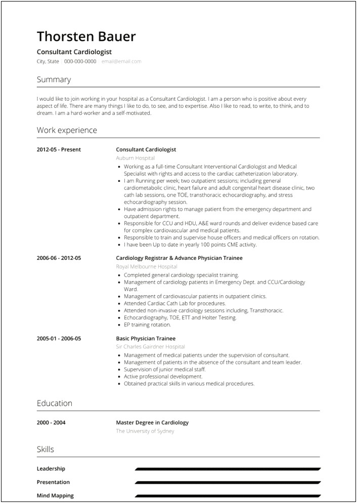 Example Of Healthcare Summary For Resume