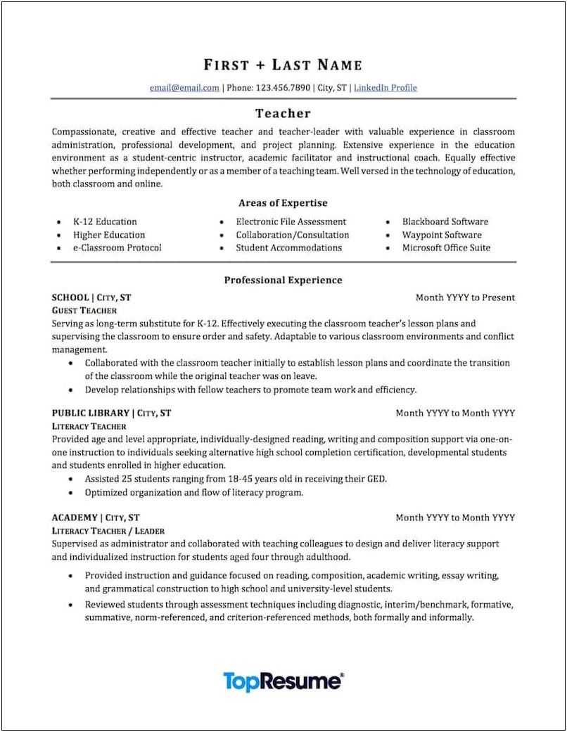 Example Of Resume Education For High School