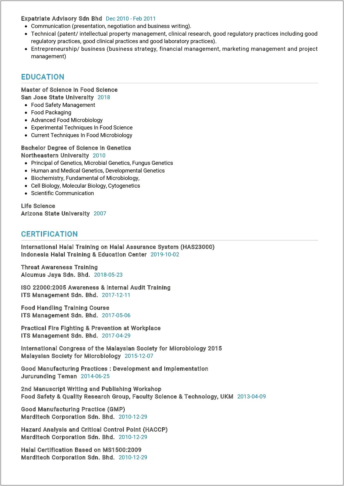 Example Of Resume For Lab Technologist Manager