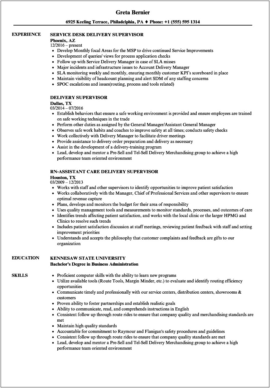 Example Of Resume Skills For A Furniture Mover