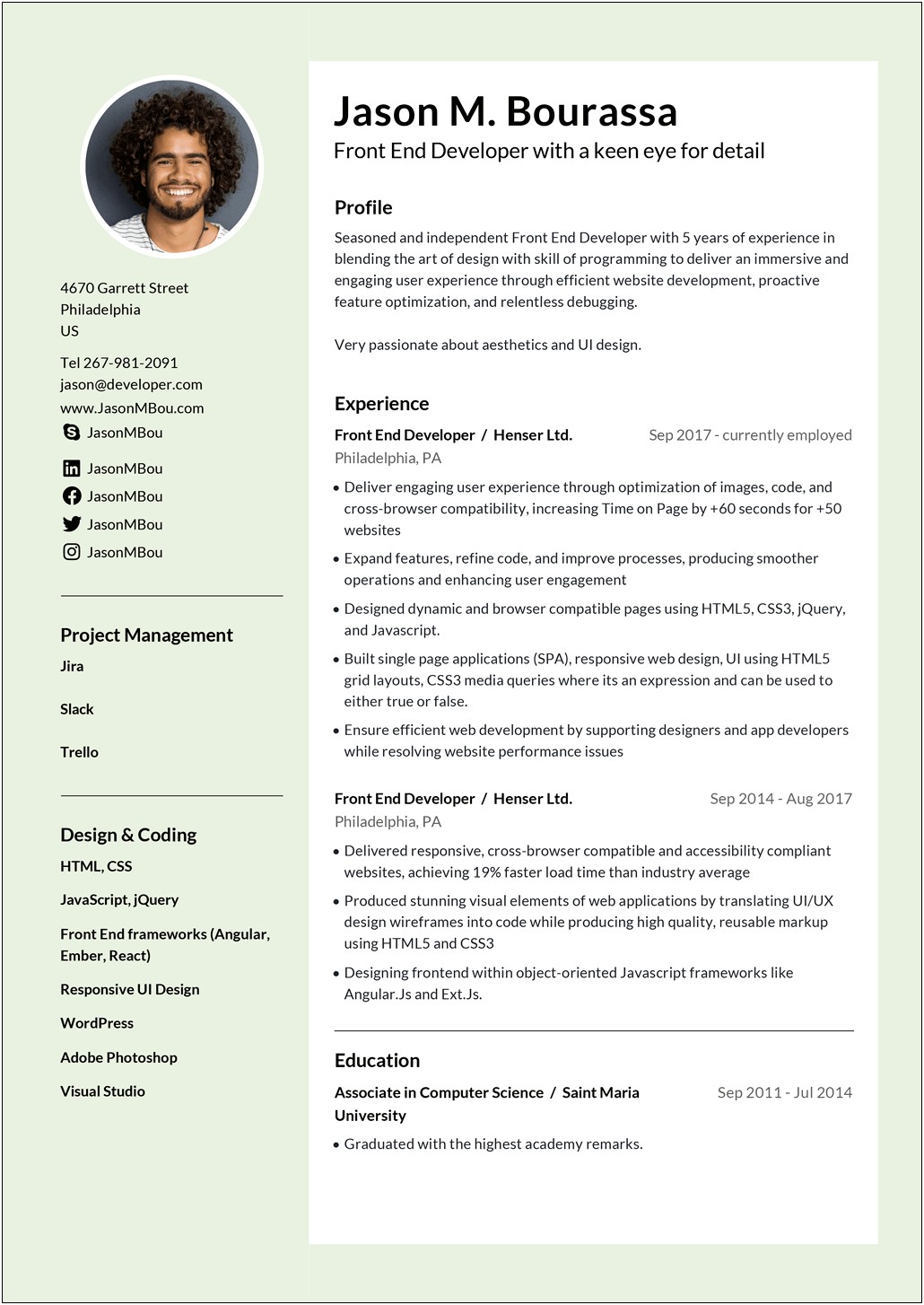 Example Of Resume To Apply Job Sample