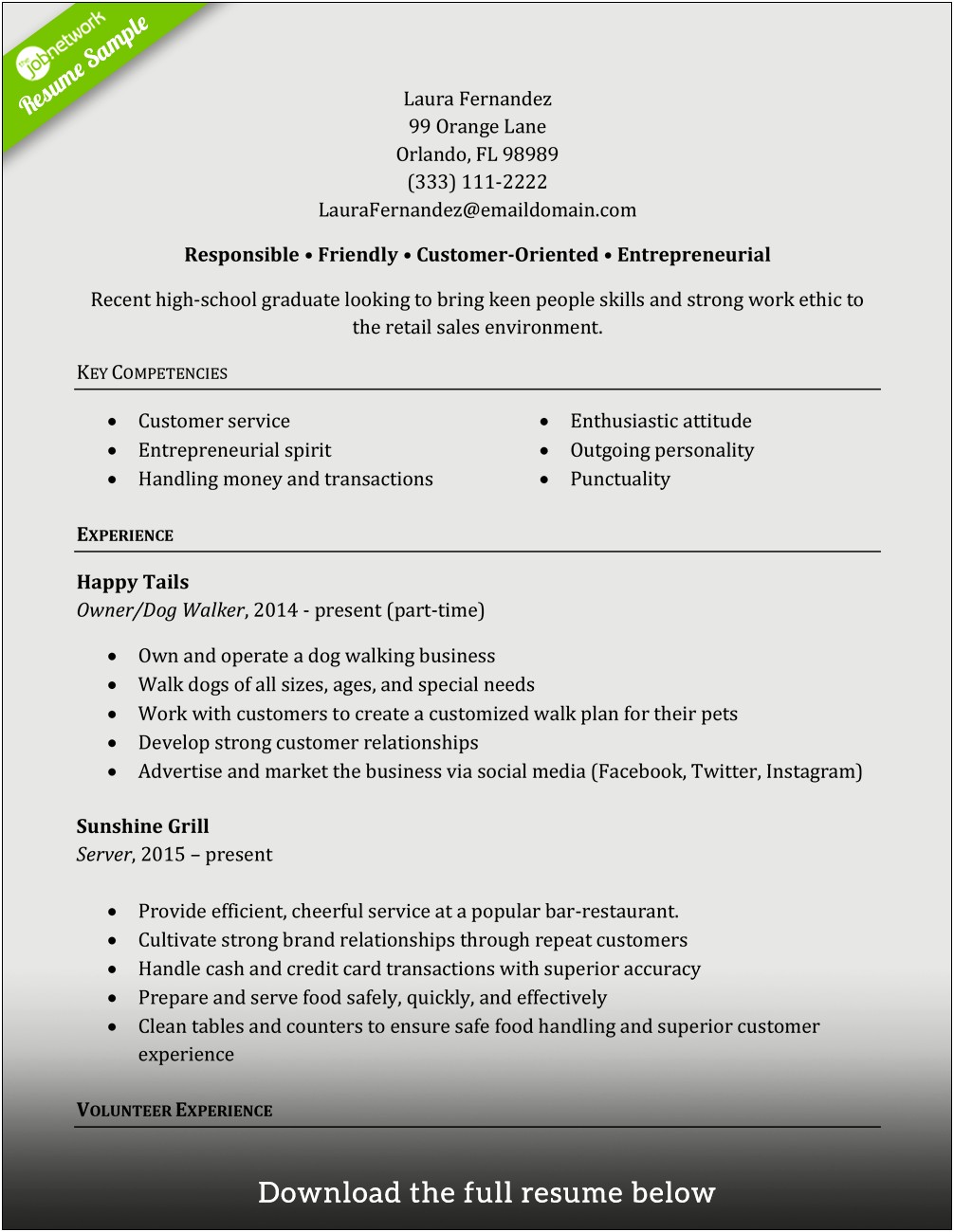 Example Resume For A Sale Associate