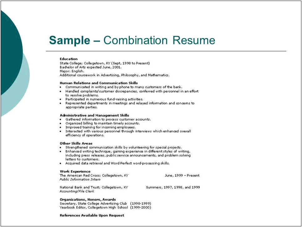 Example Resume References Available Upon Request
