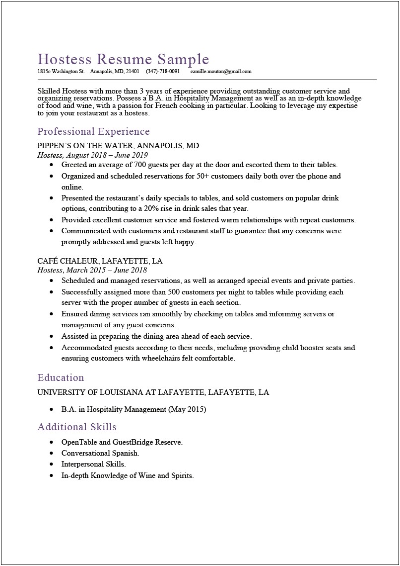 Examples F Job Skills On A Resume