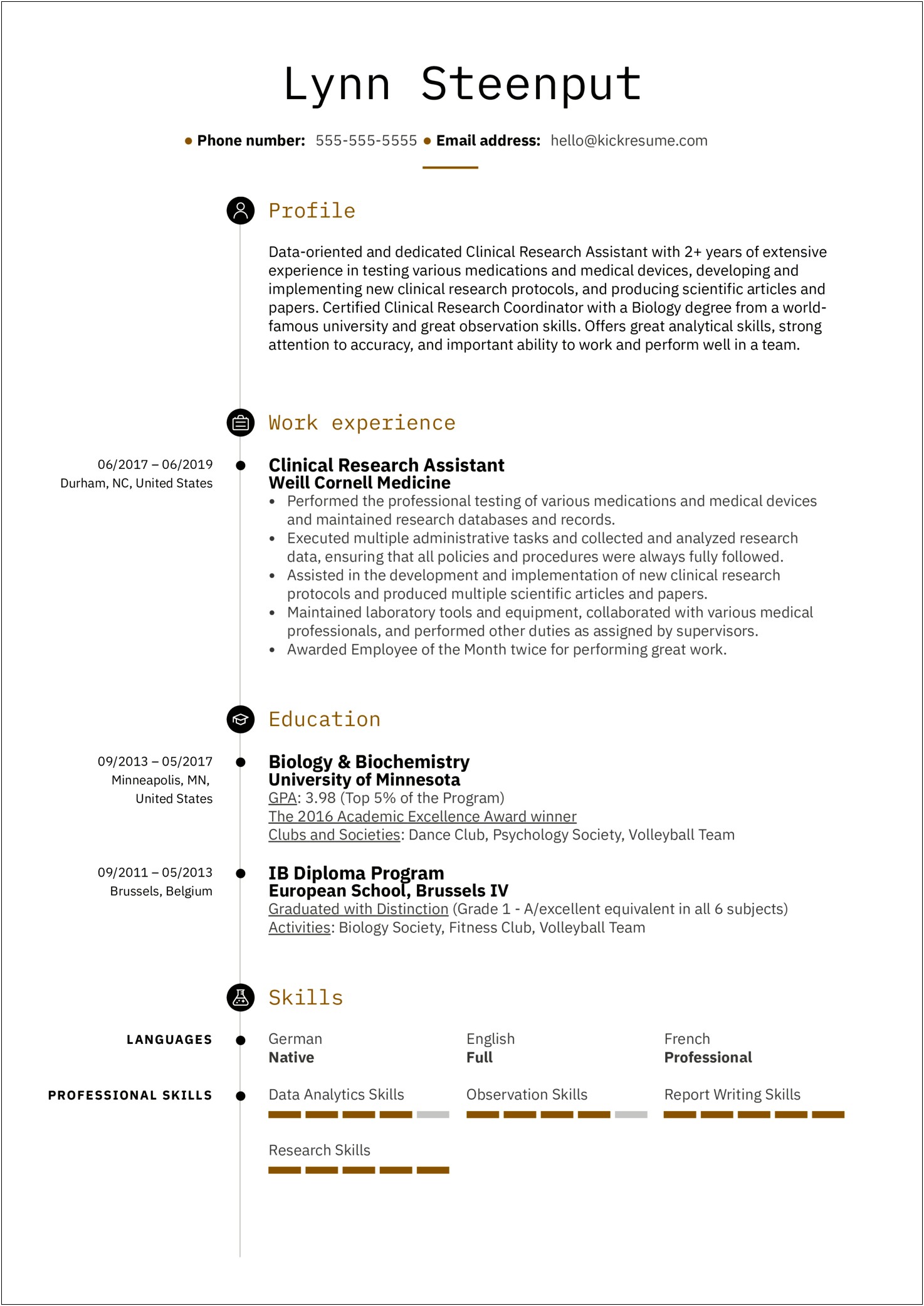 Examples Of A Clinical Research Resume