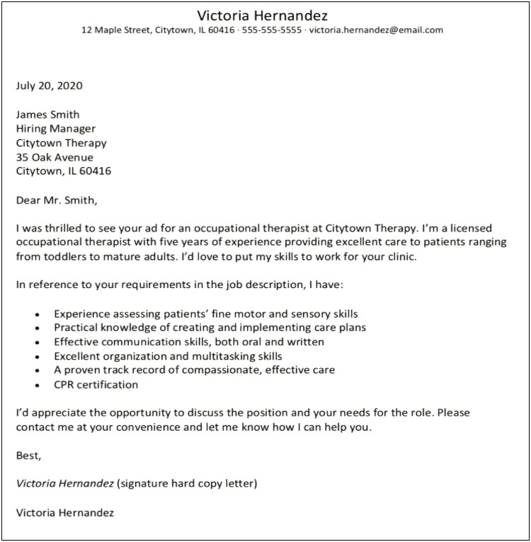 Examples Of A General Cover Letter For Resume