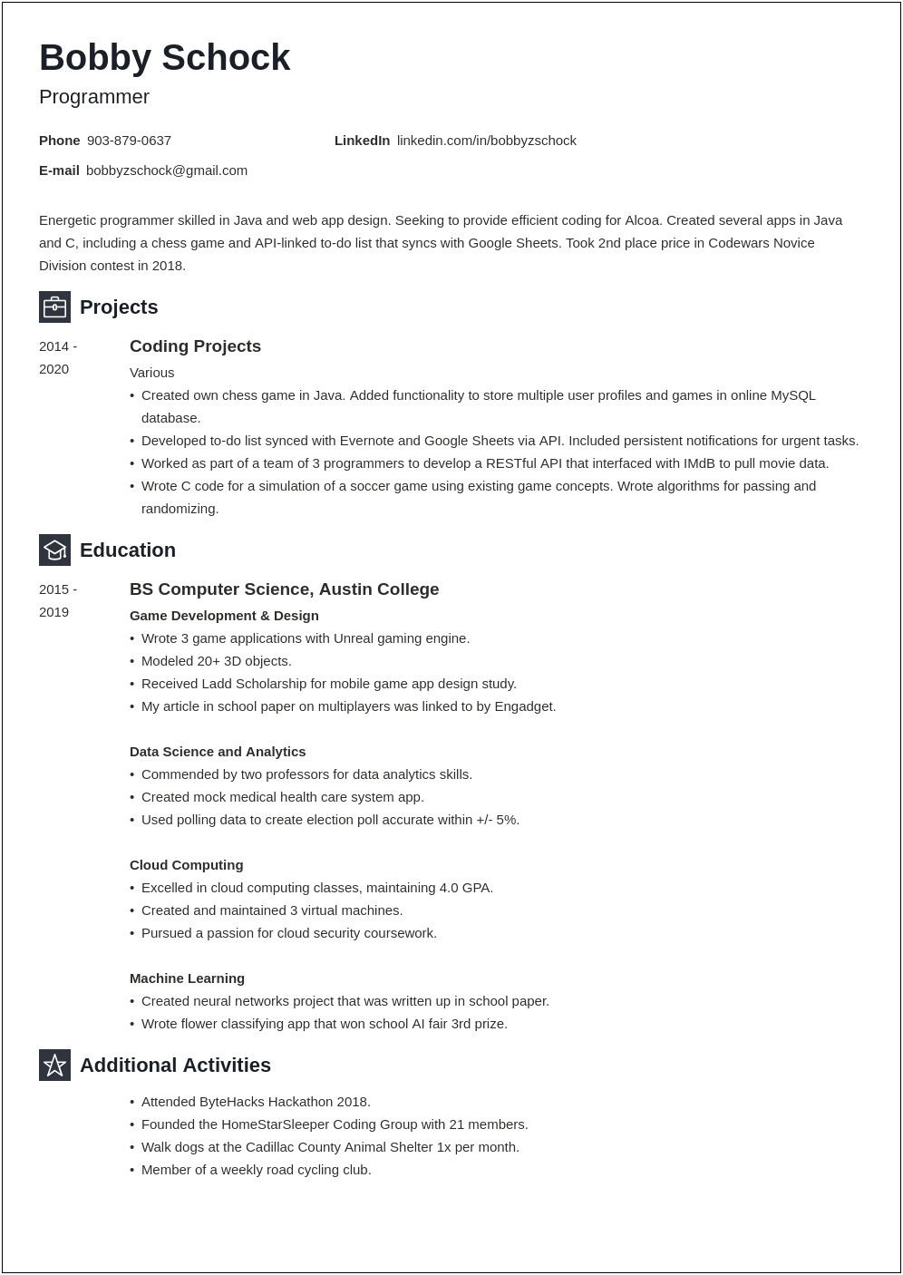 Examples Of A Professional Resume Health Care