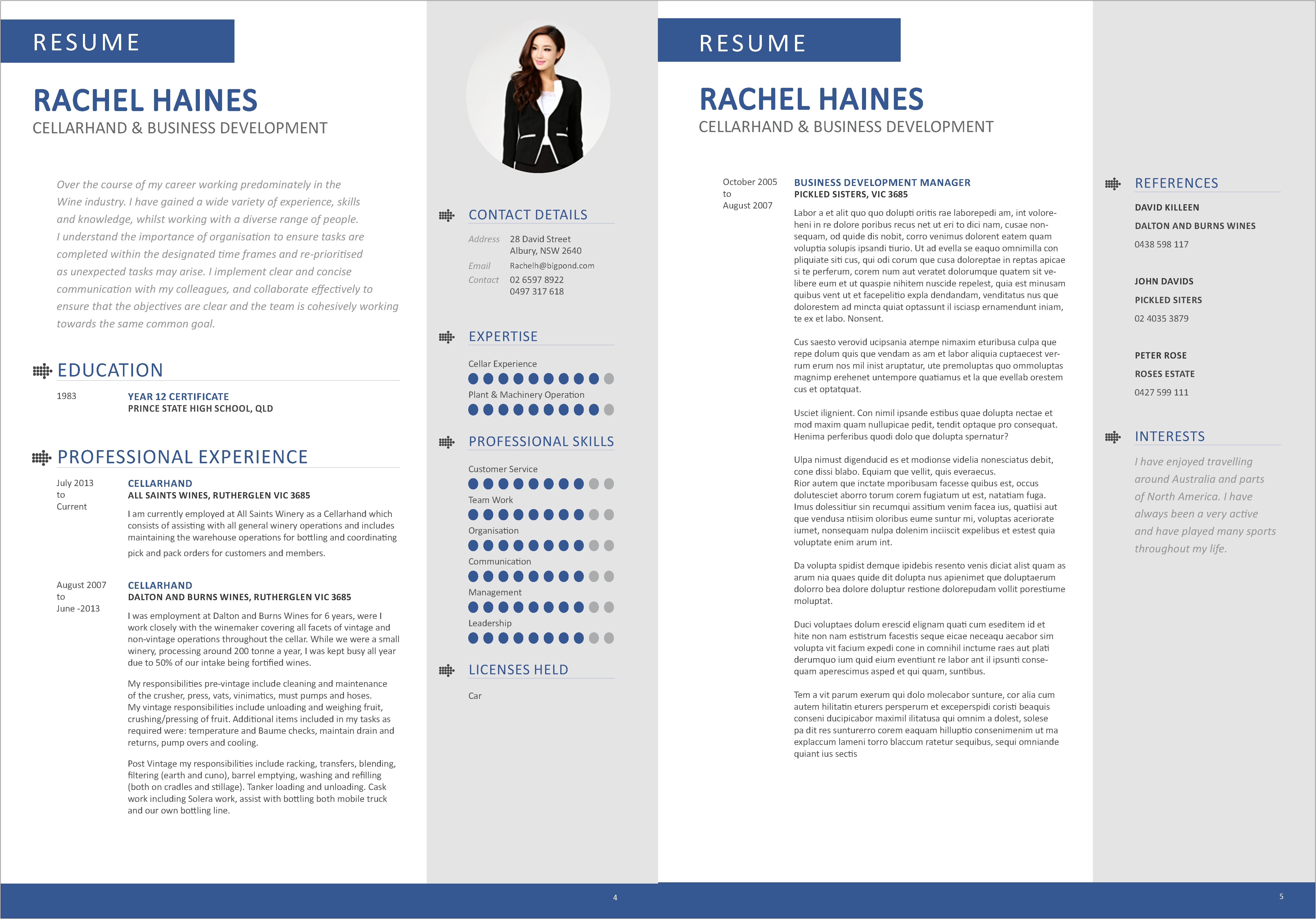 Examples Of A Two Page Resume