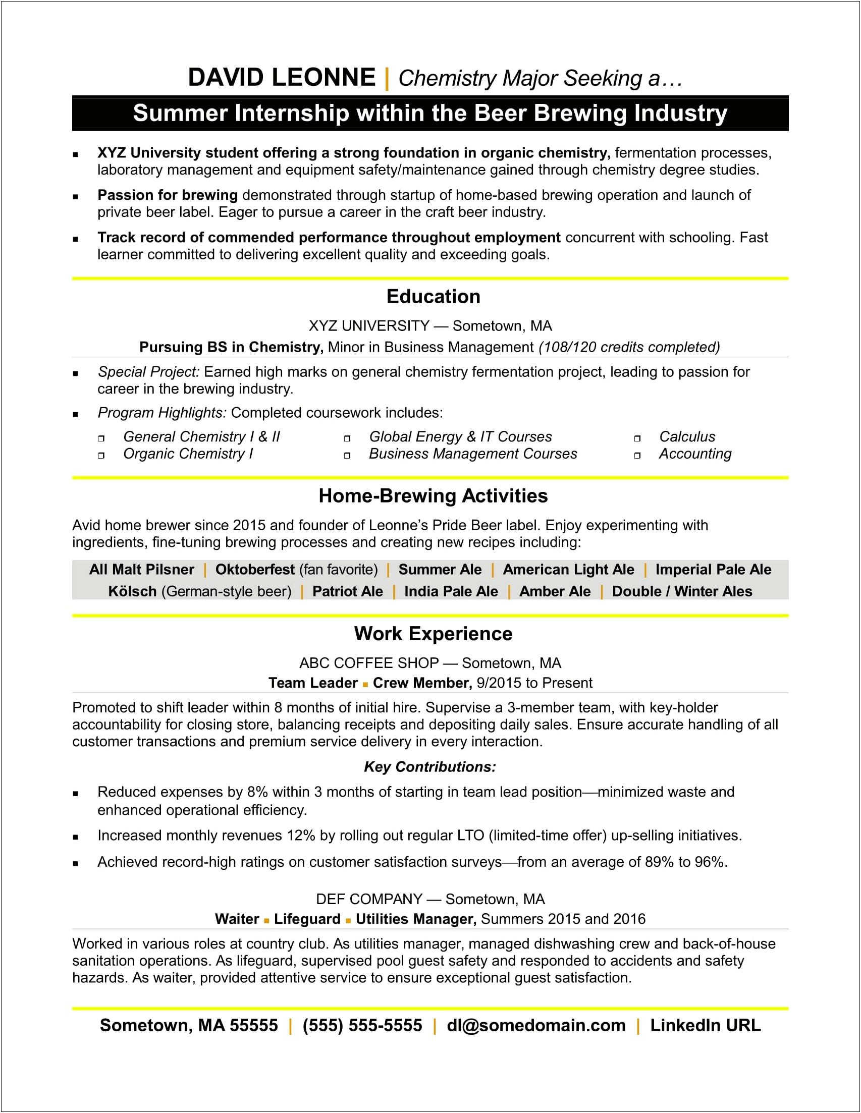 Examples Of Career Highlights In Resume