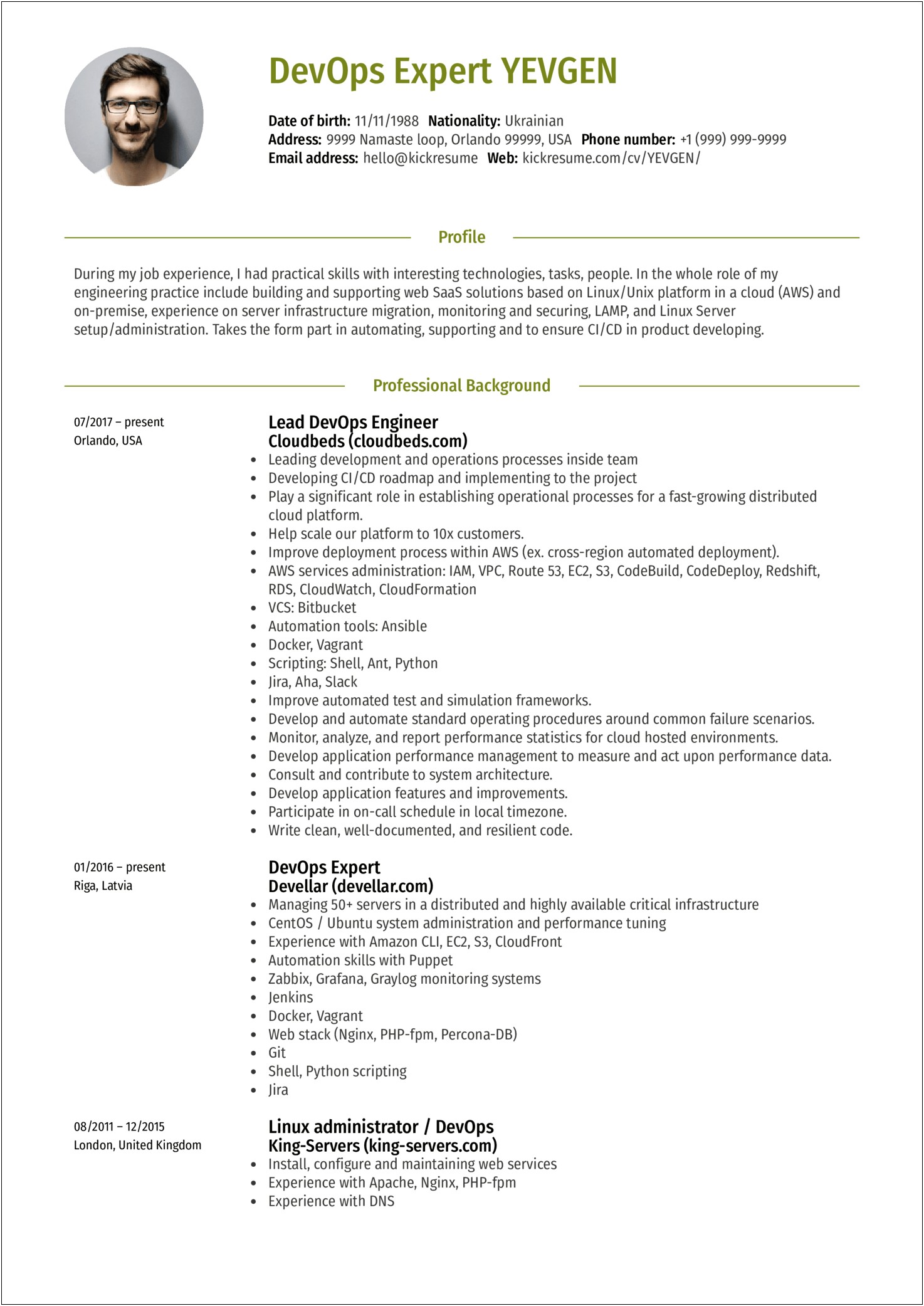 Examples Of Career Profile On Resume