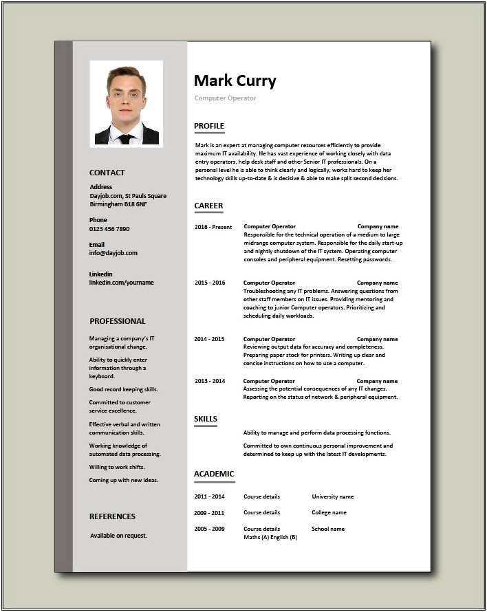 Examples Of Computer Skills Based Resume