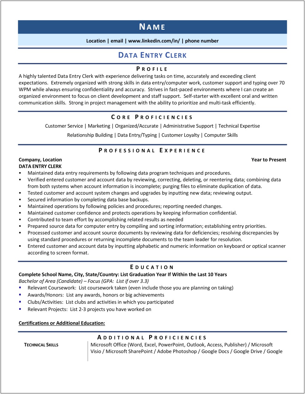 Examples Of Computer Skills Section Resume