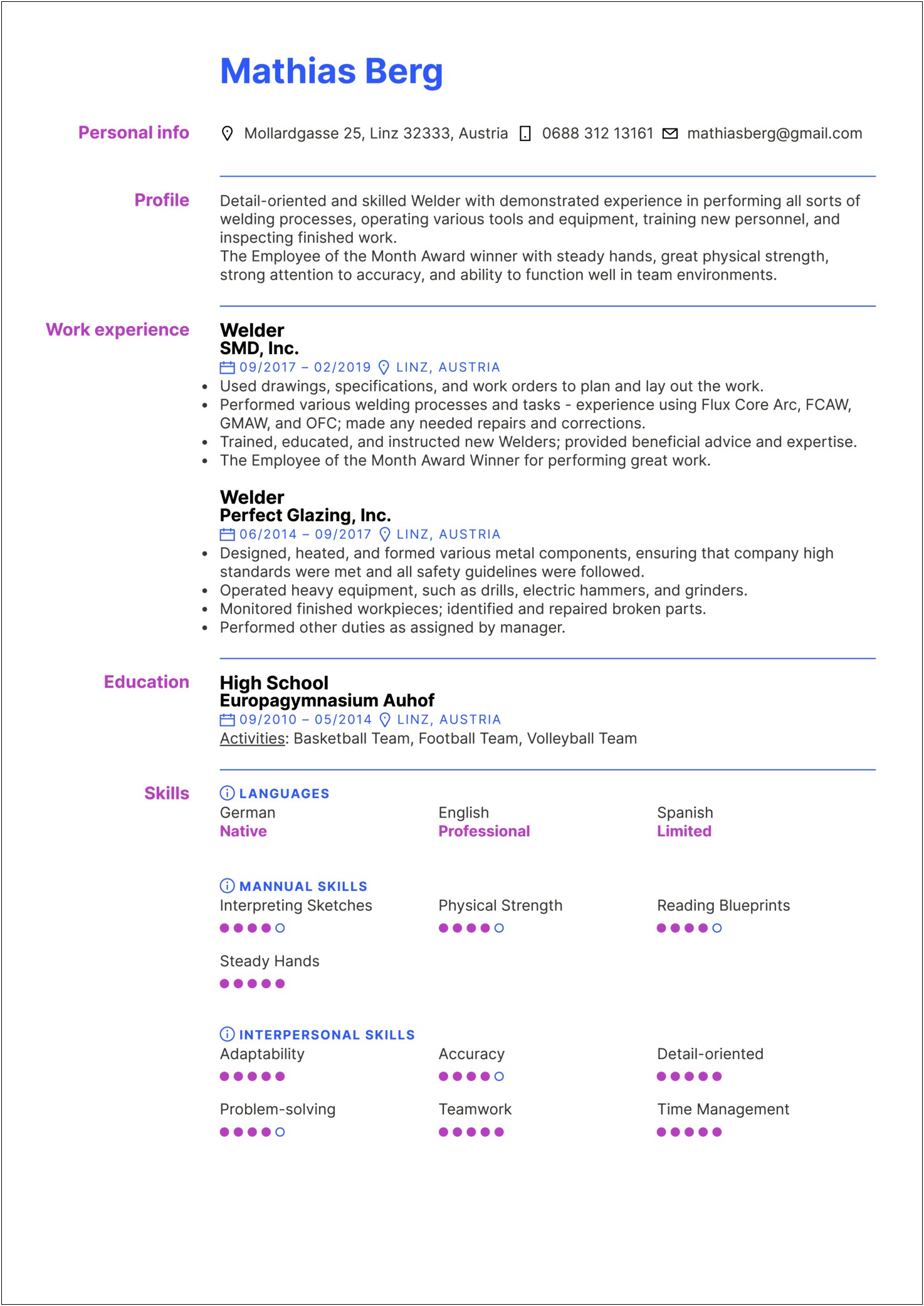 Examples Of Detail Oriented On Resume