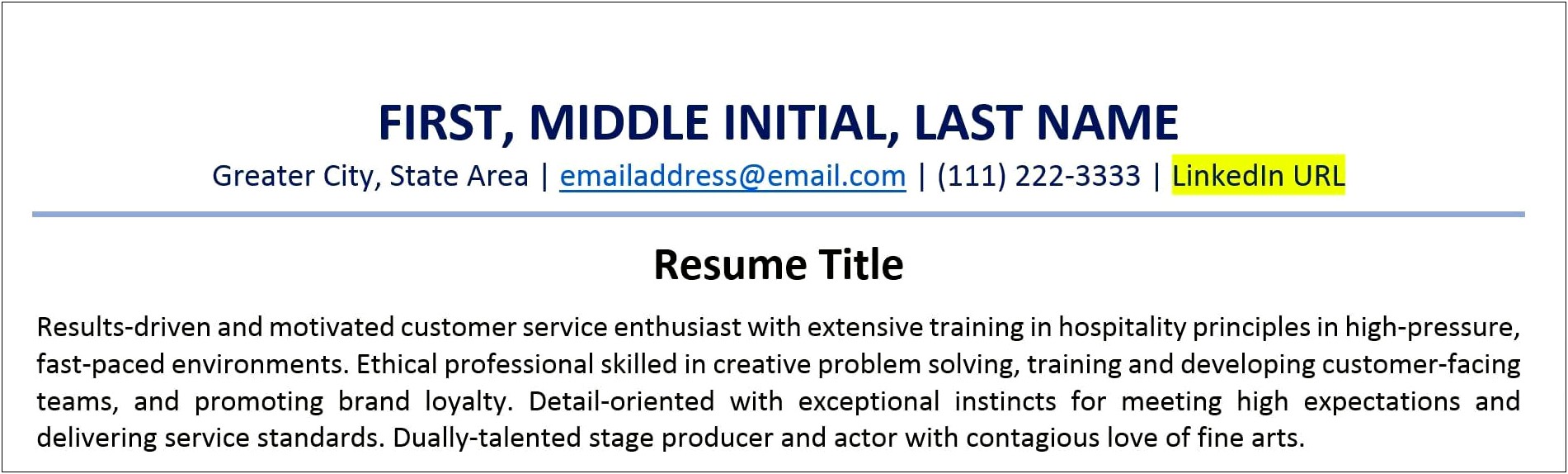 Examples Of Email Address For Resume