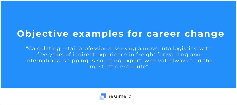 Examples Of Goal Objective On A Resume