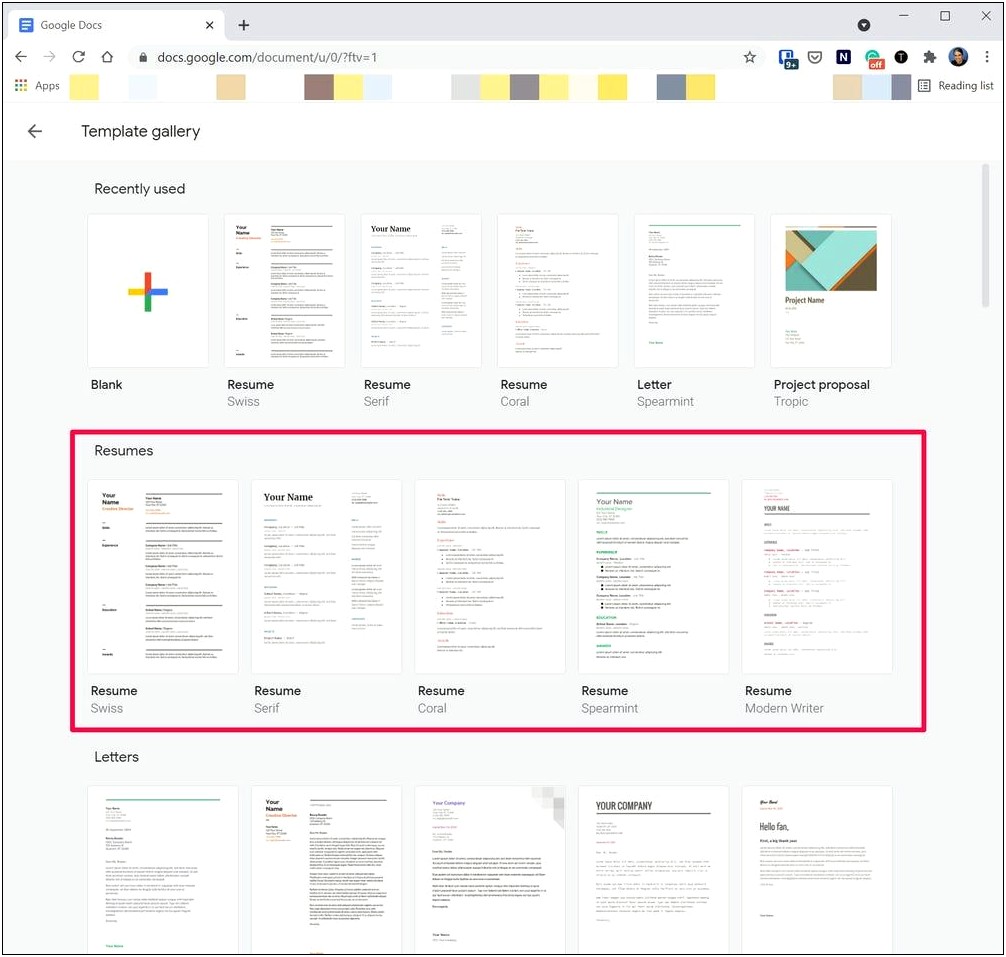 Examples Of Google Docs Resumes Being Used