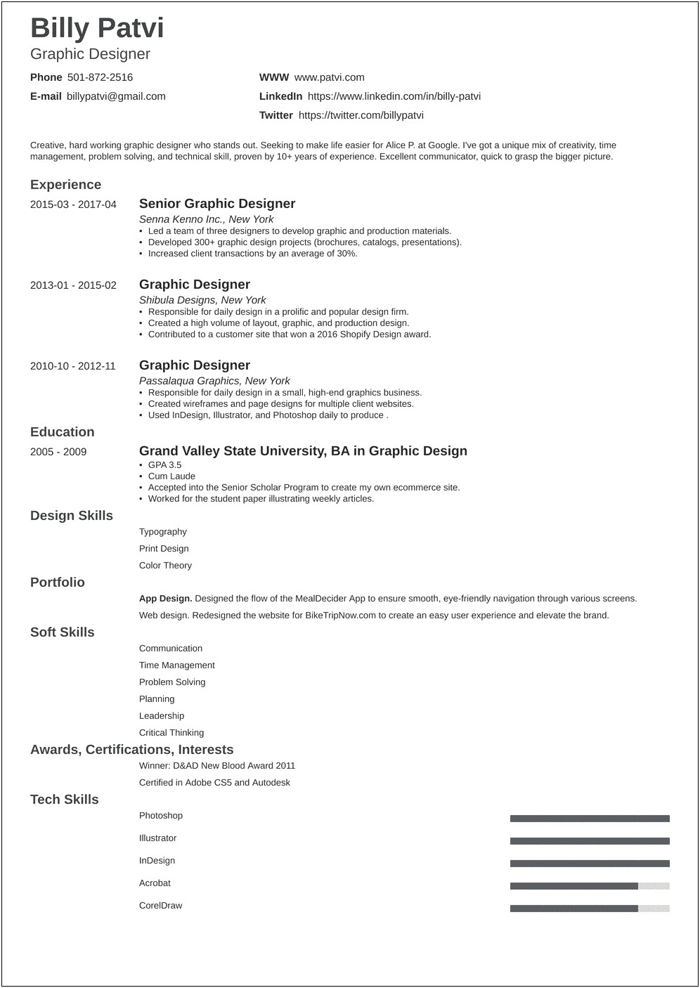 Examples Of Graphic Design Resume Objectives