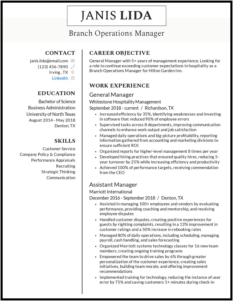 Examples Of Job Scope On A Resume