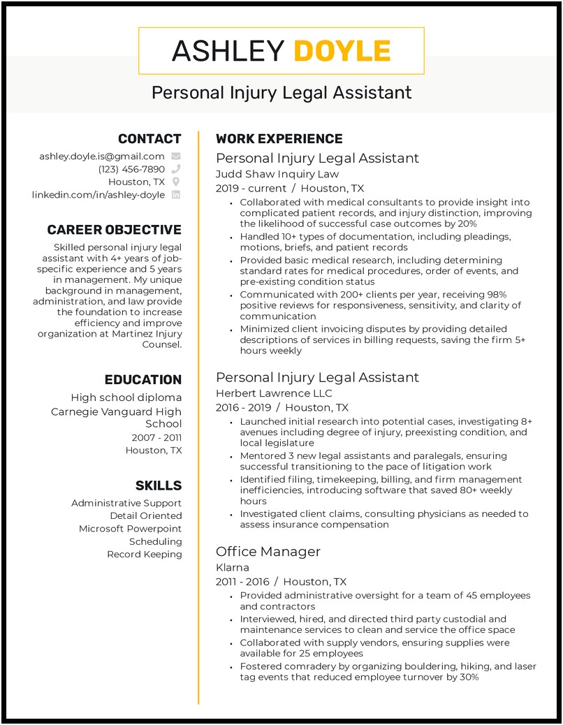 Examples Of Legal Secretary Summary For Resumes