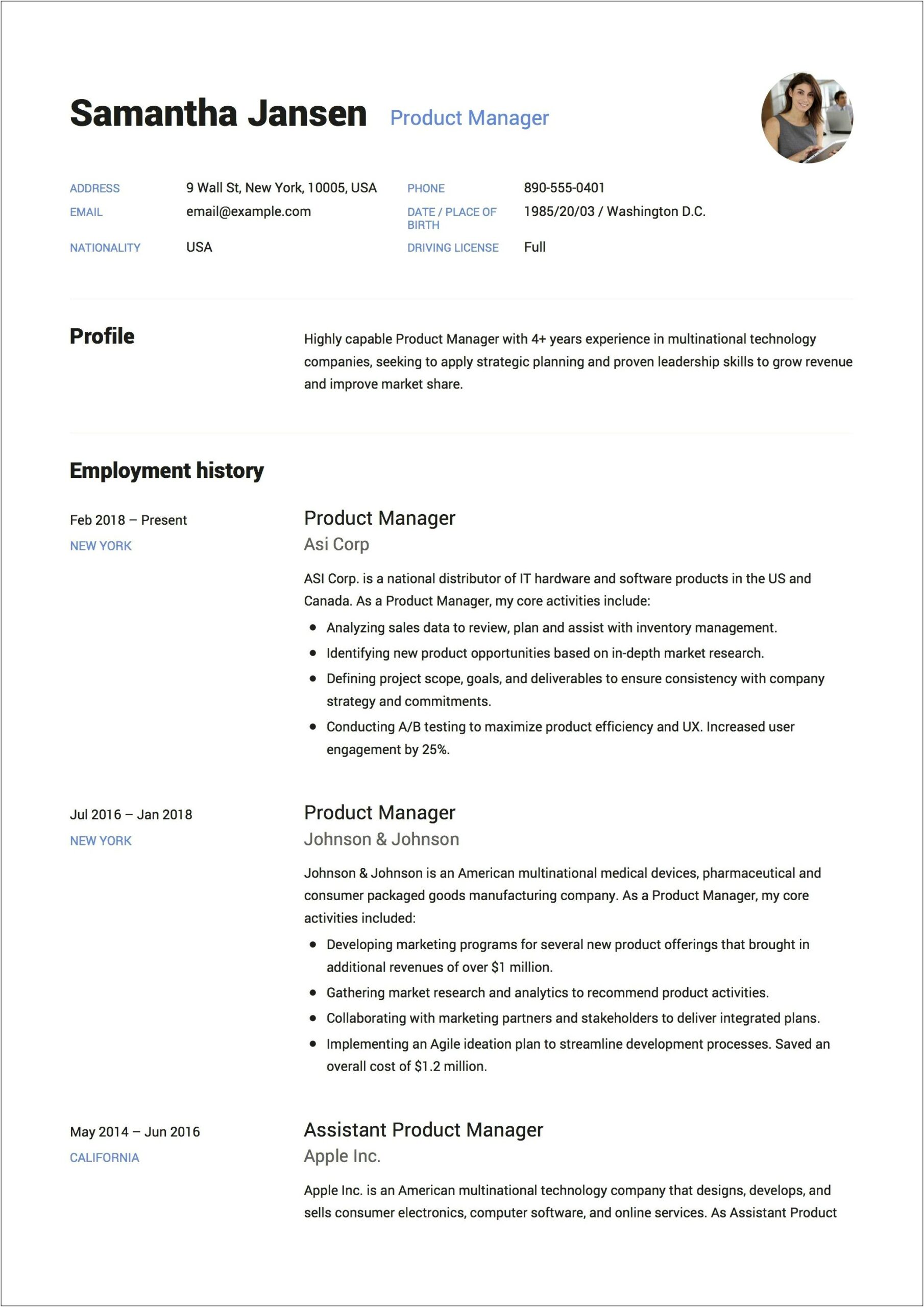 Examples Of Objectives For Product Analyst Resume