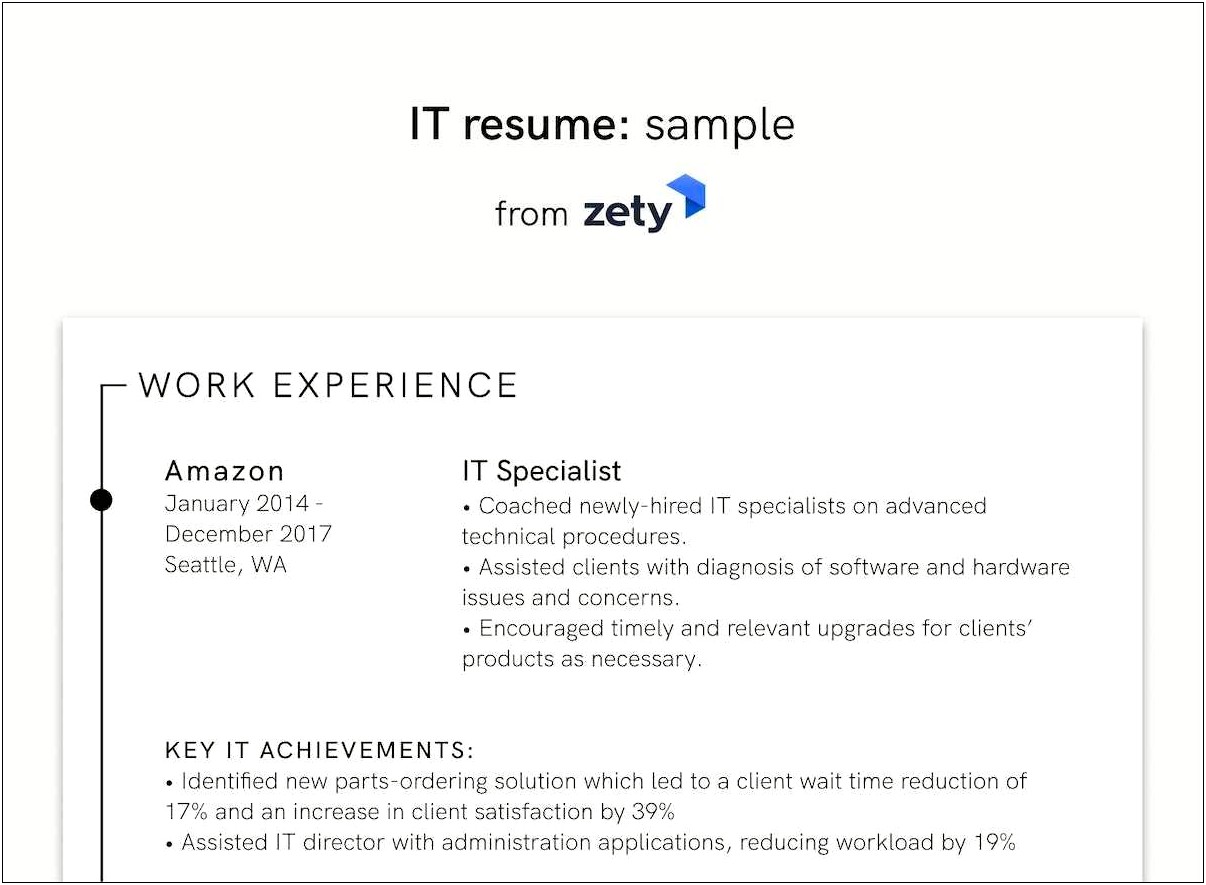 Examples Of Objectives On Resume For It Specialist