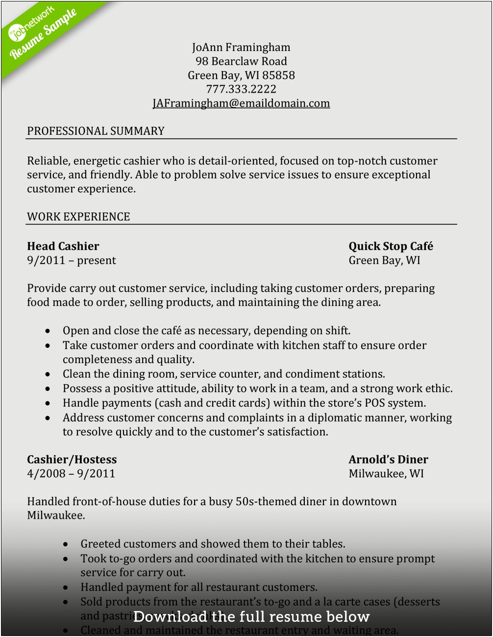 Examples Of Perfect Skills Summary For A Resume